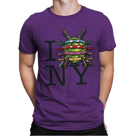I (Turtle) NY - Art attack - Mens Premium T-Shirts RIPT Apparel Small / Purple Rush
