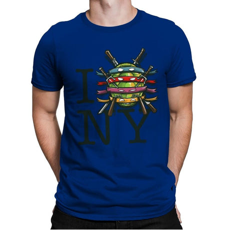 I (Turtle) NY - Art attack - Mens Premium T-Shirts RIPT Apparel Small / Royal