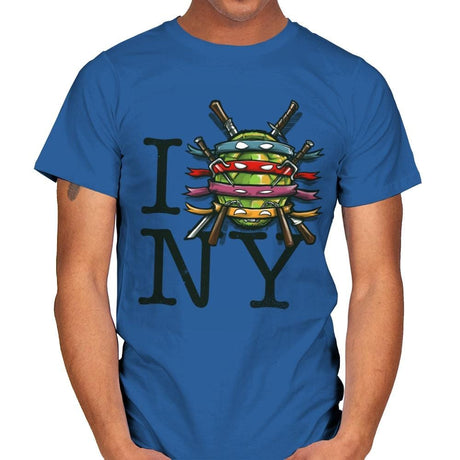 I (Turtle) NY - Art attack - Mens T-Shirts RIPT Apparel Small / Royal
