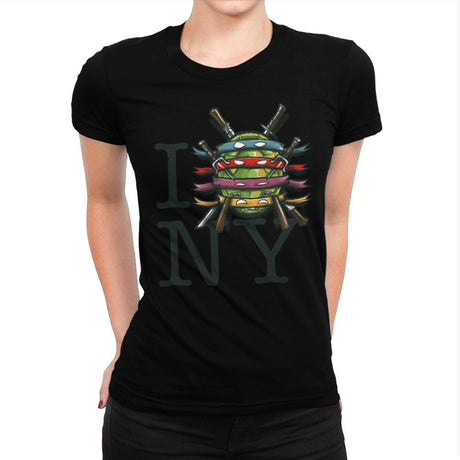 I (Turtle) NY - Art attack - Womens Premium T-Shirts RIPT Apparel Small / Indigo