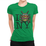 I (Turtle) NY - Art attack - Womens Premium T-Shirts RIPT Apparel Small / Kelly Green