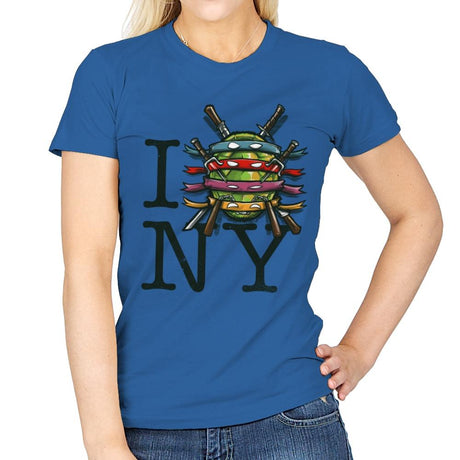 I (Turtle) NY - Art attack - Womens T-Shirts RIPT Apparel Small / Royal