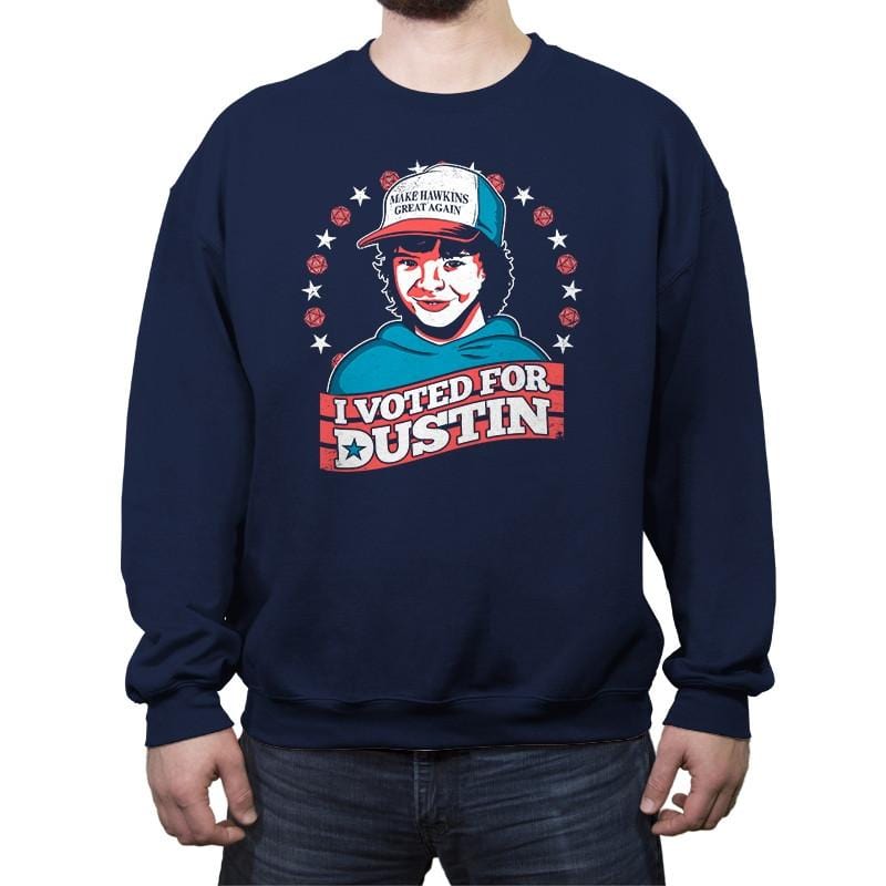 I Voted for Dustin - Crew Neck Sweatshirt Crew Neck Sweatshirt RIPT Apparel
