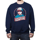 I Voted for Dustin - Crew Neck Sweatshirt Crew Neck Sweatshirt RIPT Apparel Small / Navy