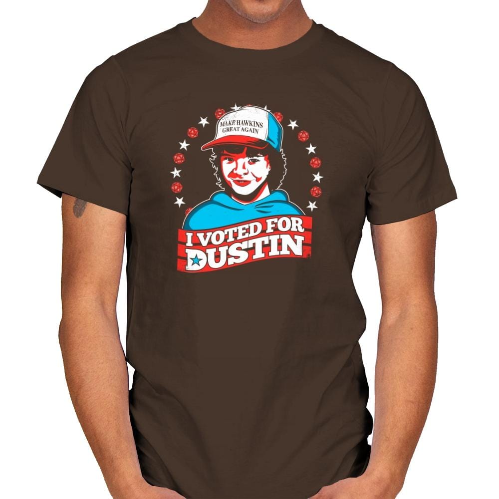 I Voted for Dustin Exclusive - Mens T-Shirts RIPT Apparel Small / Dark Chocolate