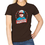 I Voted for Dustin Exclusive - Womens T-Shirts RIPT Apparel Small / Dark Chocolate