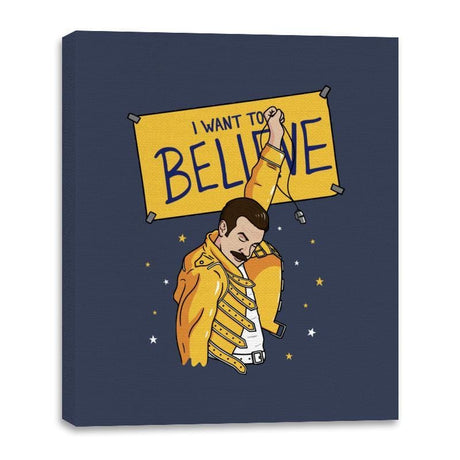 I Want To Believe! - Canvas Wraps Canvas Wraps RIPT Apparel 16x20 / Navy