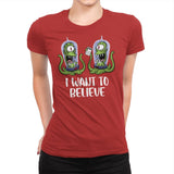 I Want to Believe in the Lottery - Womens Premium T-Shirts RIPT Apparel Small / Red