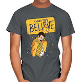 I Want To Believe! - Mens T-Shirts RIPT Apparel Small / Charcoal