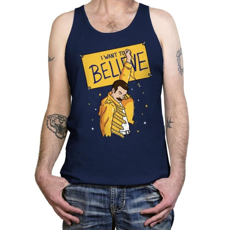 I Want To Believe! - Tanktop Tanktop RIPT Apparel X-Small / Navy