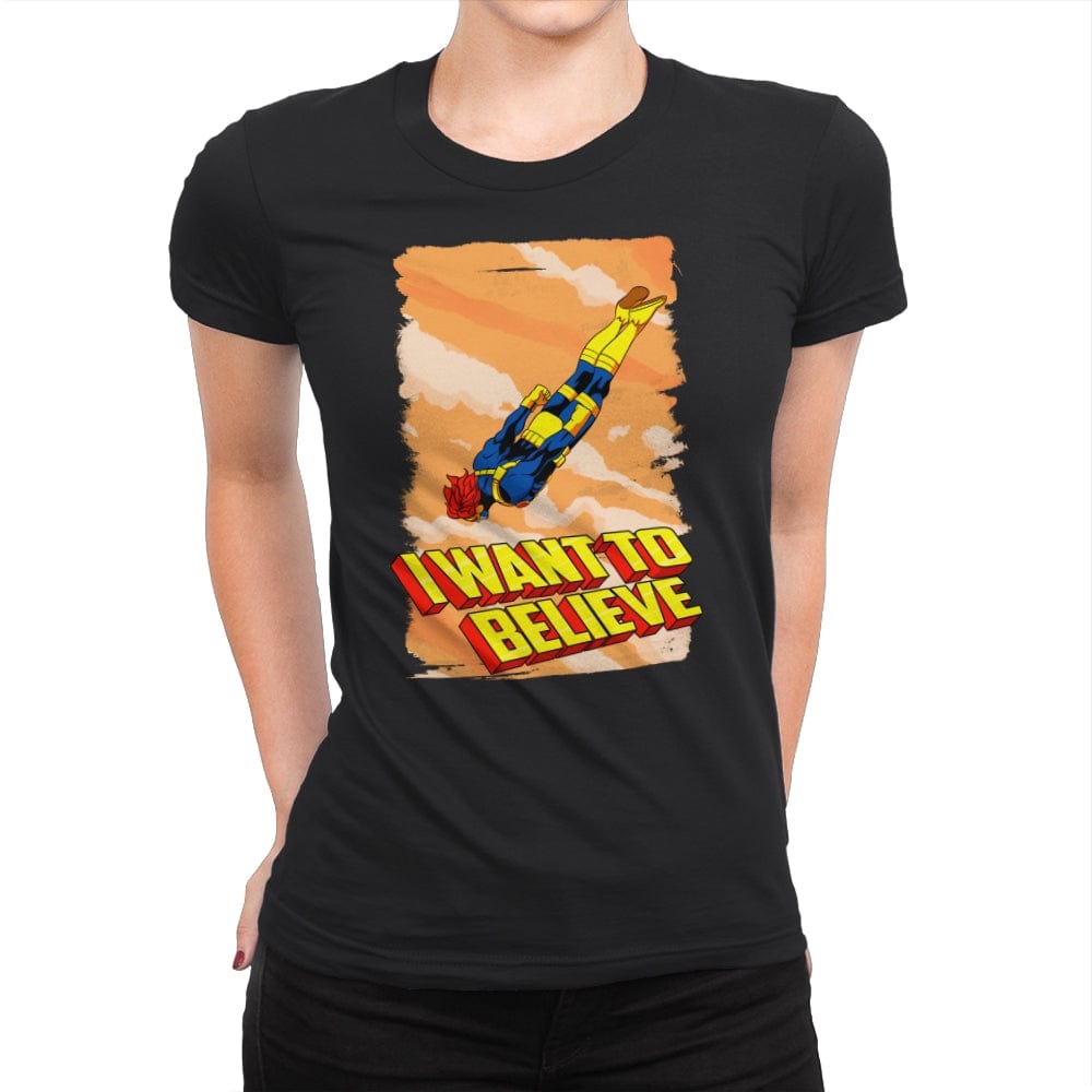 I want to Believe - Womens Premium T-Shirts RIPT Apparel Small / Black