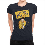 I Want To Believe! - Womens Premium T-Shirts RIPT Apparel Small / Midnight Navy
