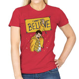 I Want To Believe! - Womens T-Shirts RIPT Apparel Small / Red