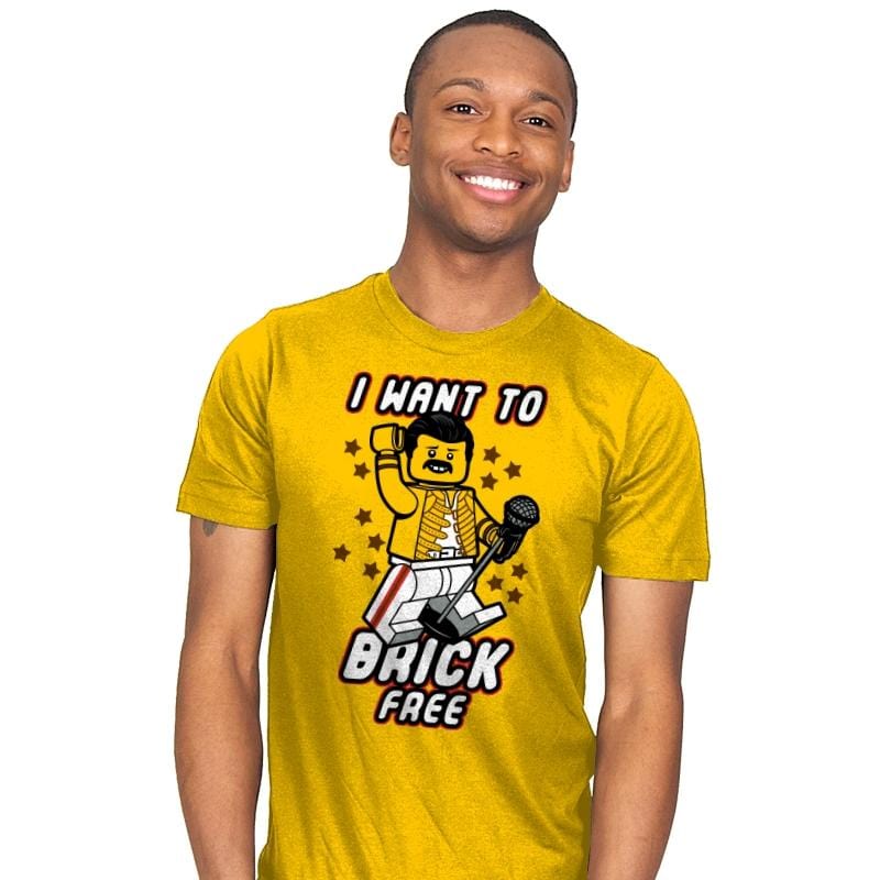 I want to brick free - Mens T-Shirts RIPT Apparel Small / Sunshine