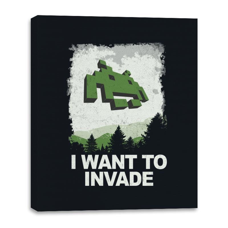 I Want To Invade - Canvas Wraps Canvas Wraps RIPT Apparel 16x20 / Black