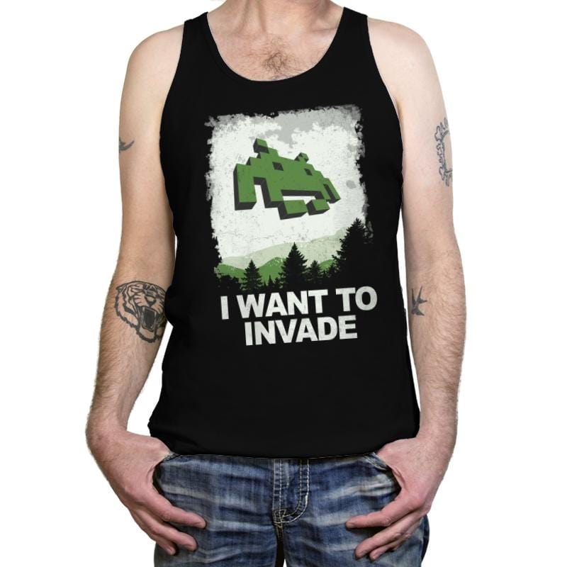 I Want To Invade - Tanktop Tanktop RIPT Apparel X-Small / Black