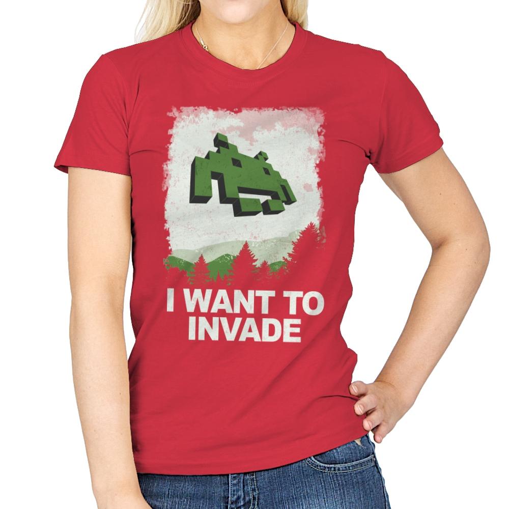 I Want To Invade - Womens T-Shirts RIPT Apparel Small / Red