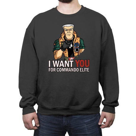 I want you for Commando Elite - Crew Neck Sweatshirt Crew Neck Sweatshirt RIPT Apparel Small / Charcoal