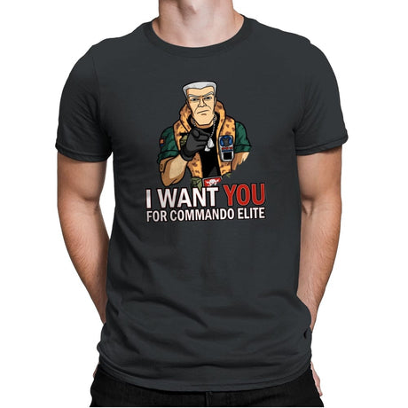 I want you for Commando Elite - Mens Premium T-Shirts RIPT Apparel Small / Heavy Metal