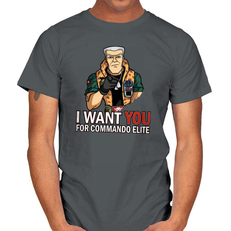 I want you for Commando Elite - Mens T-Shirts RIPT Apparel Small / Charcoal