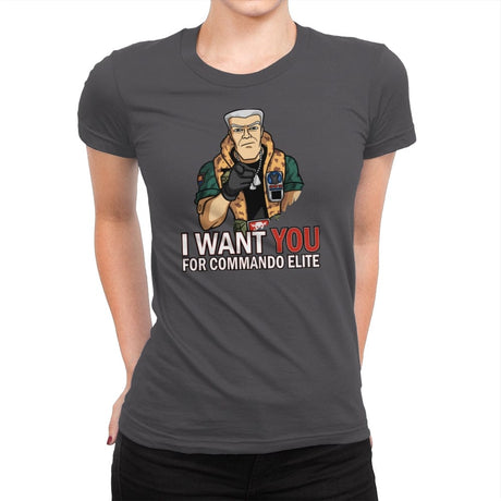 I want you for Commando Elite - Womens Premium T-Shirts RIPT Apparel Small / Heavy Metal