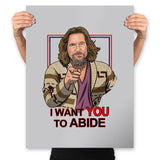 I Want You To Abide - Prints Posters RIPT Apparel 18x24 / Heather