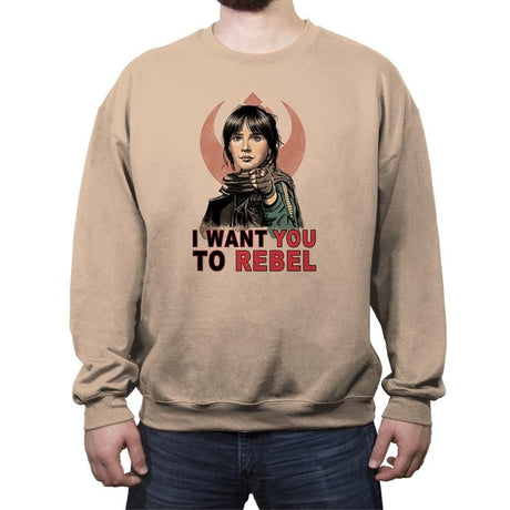 I Want You To Rebel - Crew Neck Sweatshirt Crew Neck Sweatshirt RIPT Apparel