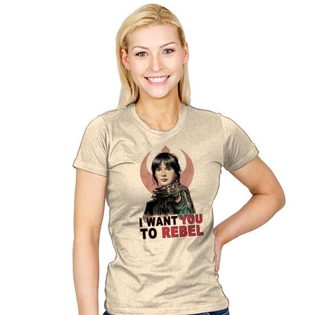 I Want You To Rebel - Womens T-Shirts RIPT Apparel Small / Natural