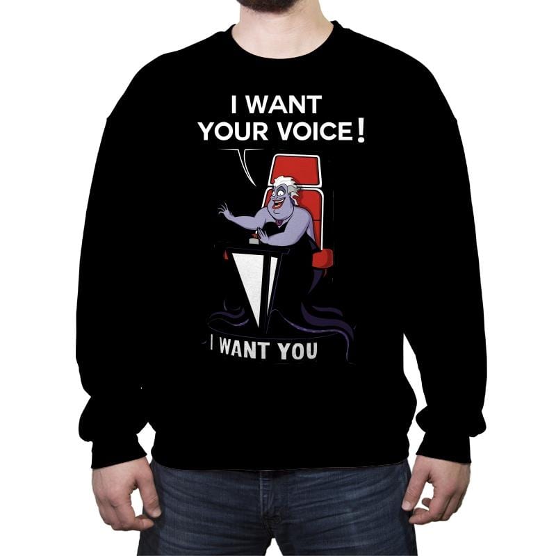 I Want Your Voice Now! - Raffitees - Crew Neck Sweatshirt Crew Neck Sweatshirt RIPT Apparel