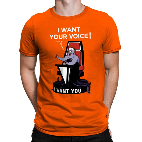 I Want Your Voice Now! - Raffitees - Mens Premium T-Shirts RIPT Apparel Small / Classic Orange