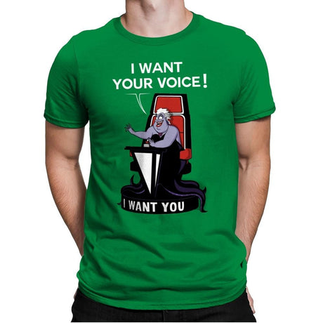 I Want Your Voice Now! - Raffitees - Mens Premium T-Shirts RIPT Apparel Small / Kelly Green