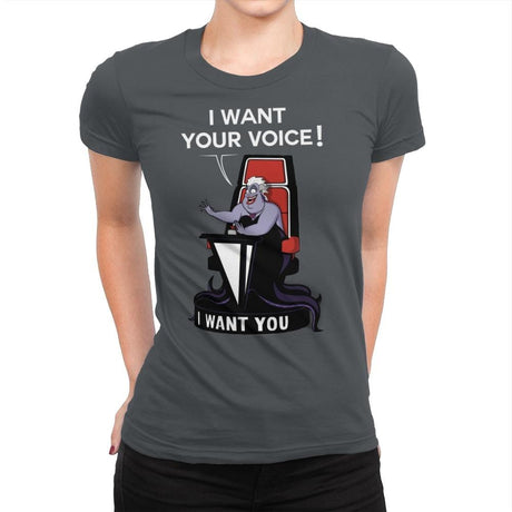 I Want Your Voice Now! - Raffitees - Womens Premium T-Shirts RIPT Apparel Small / Heavy Metal