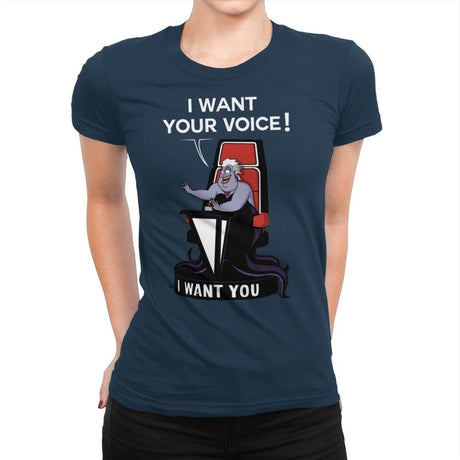 I Want Your Voice Now! - Raffitees - Womens Premium T-Shirts RIPT Apparel Small / Midnight Navy