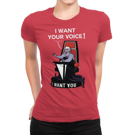 I Want Your Voice Now! - Raffitees - Womens Premium T-Shirts RIPT Apparel Small / Red