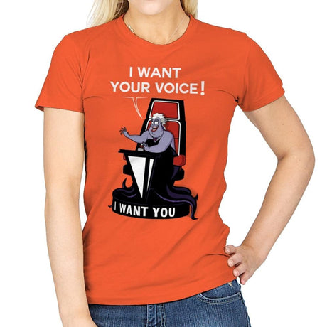 I Want Your Voice Now! - Raffitees - Womens T-Shirts RIPT Apparel Small / Orange