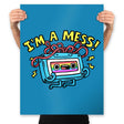 I was a Mess in the 90s - Prints Posters RIPT Apparel 18x24 / Sapphire