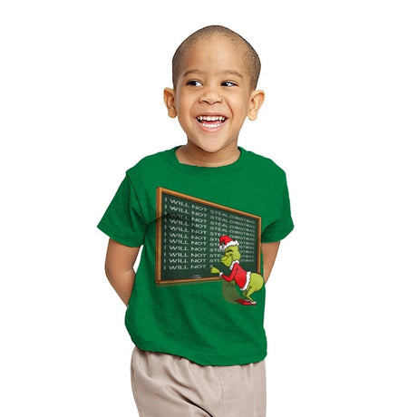 I will not Steal Christmas - Youth T-Shirts RIPT Apparel X-small / Kelly