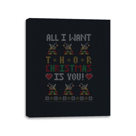 I Wish Thor You - Ugly Holiday - Canvas Wraps Canvas Wraps RIPT Apparel 11x14 / Black