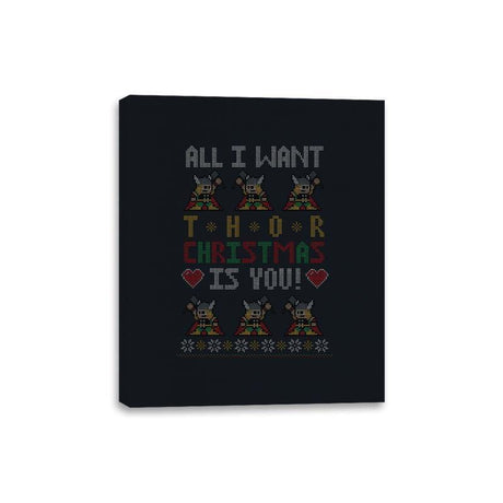 I Wish Thor You - Ugly Holiday - Canvas Wraps Canvas Wraps RIPT Apparel 8x10 / Black