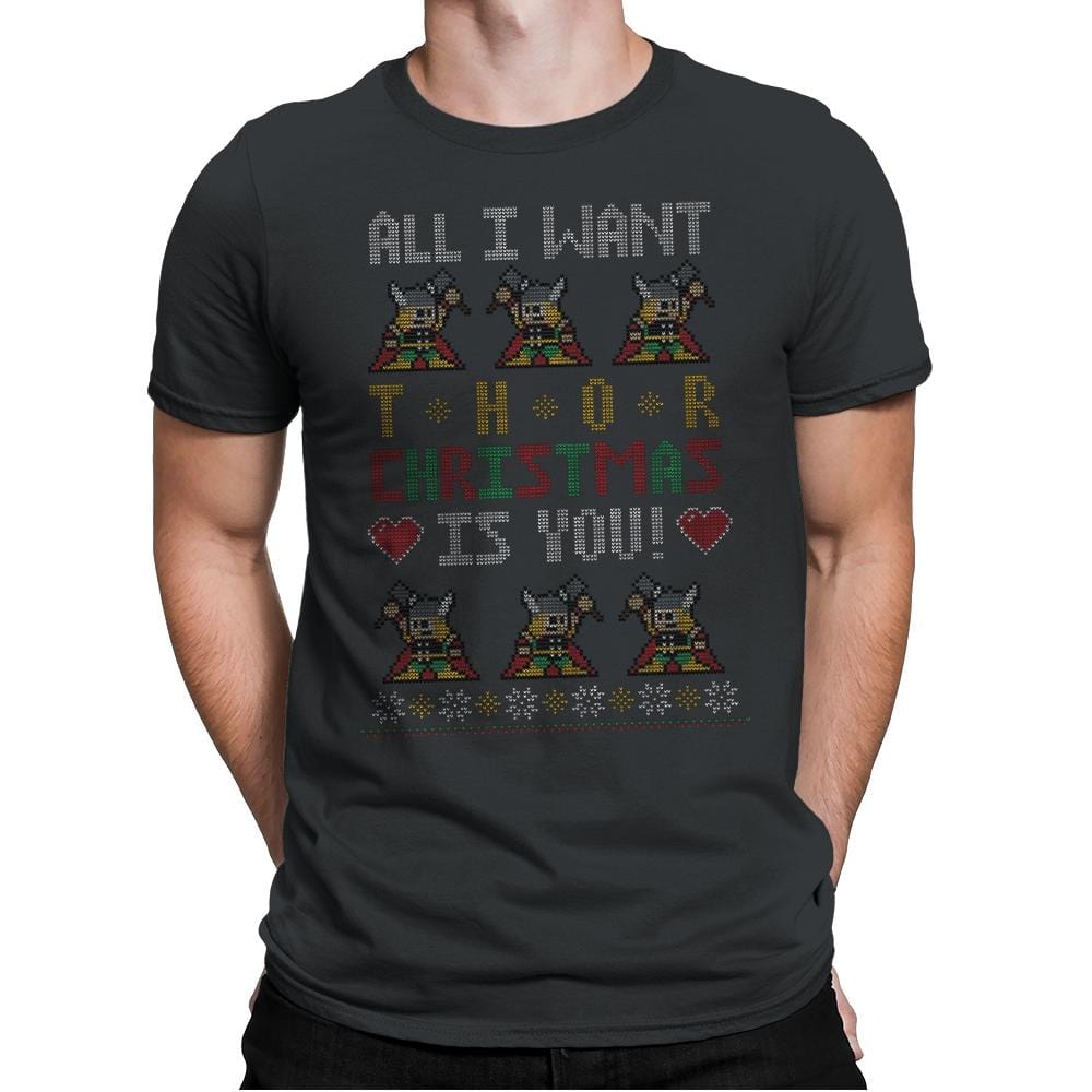 I Wish Thor You - Ugly Holiday - Mens Premium T-Shirts RIPT Apparel Small / Heavy Metal