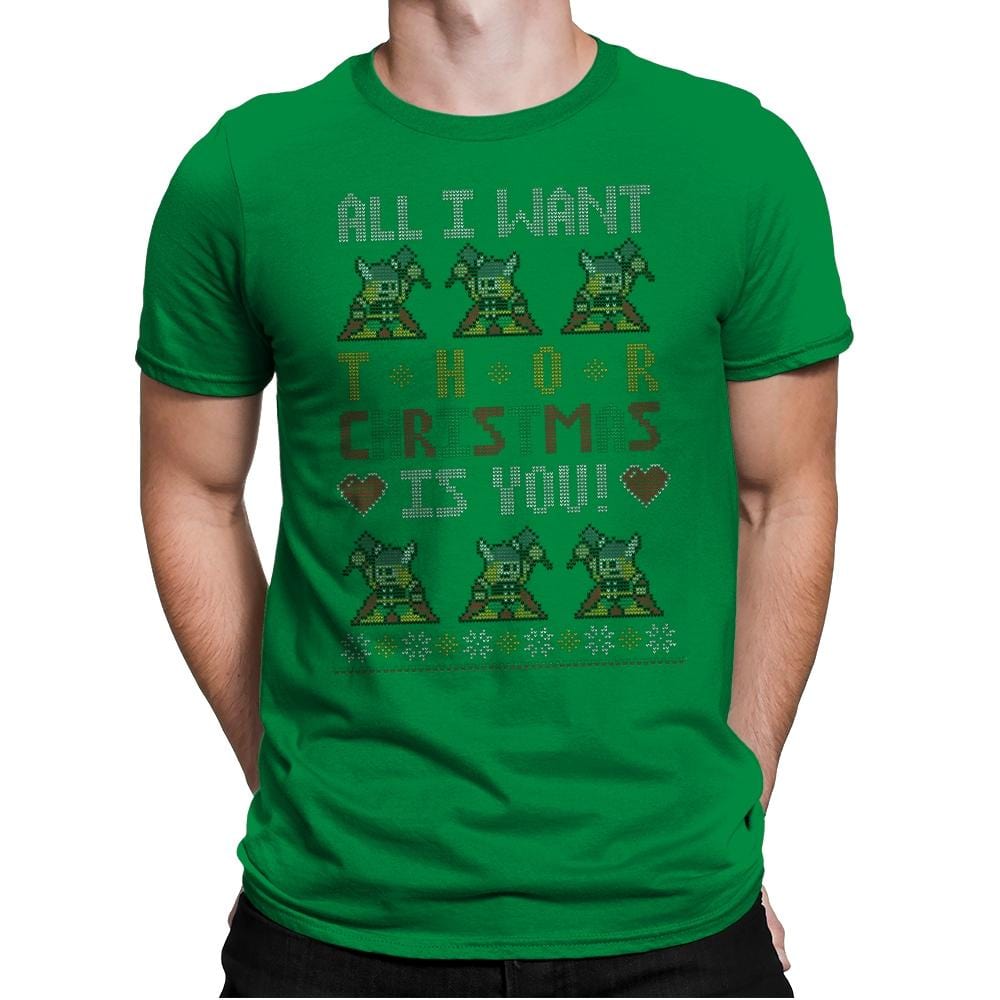 I Wish Thor You - Ugly Holiday - Mens Premium T-Shirts RIPT Apparel Small / Kelly Green