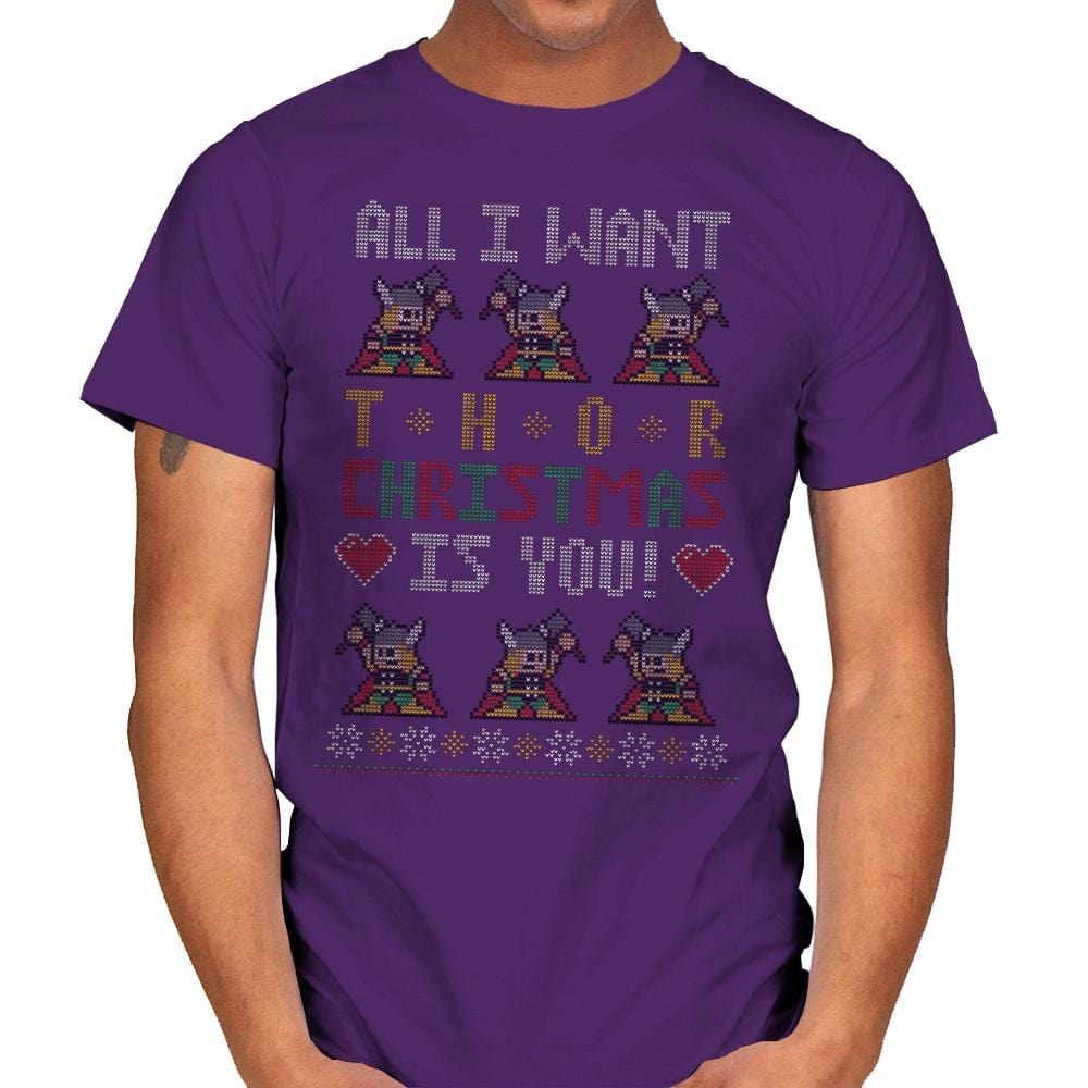 I Wish Thor You - Ugly Holiday - Mens T-Shirts RIPT Apparel Small / Purple
