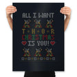I Wish Thor You - Ugly Holiday - Prints Posters RIPT Apparel 18x24 / Black