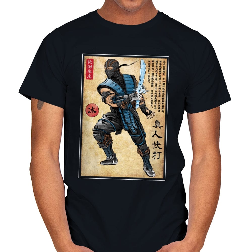 Ice Warrior Woodblock - Mens T-Shirts RIPT Apparel Small / Black