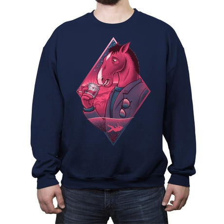If Wishes Were Horses - Crew Neck Sweatshirt Crew Neck Sweatshirt RIPT Apparel Small / Navy
