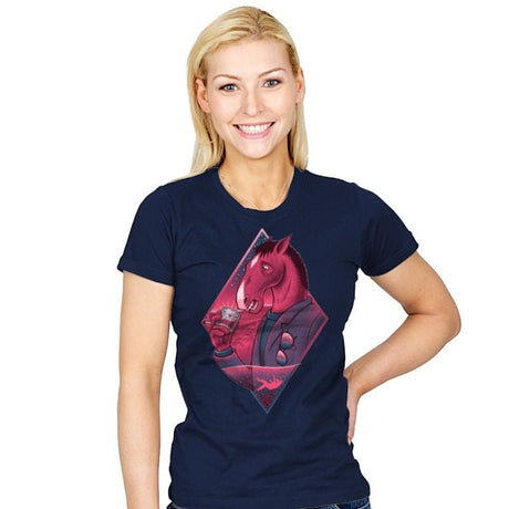 If Wishes Were Horses - Womens T-Shirts RIPT Apparel Small / Navy