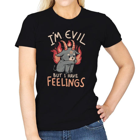 Im Evil But I Have Feelings - Womens T-Shirts RIPT Apparel Small / Black