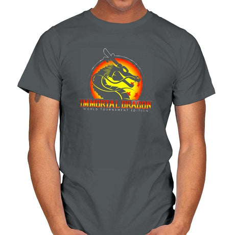Immortal Dragon - Kamehameha Tees - Mens T-Shirts RIPT Apparel Small / Charcoal