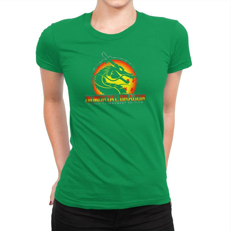 Immortal Dragon - Kamehameha Tees - Womens Premium T-Shirts RIPT Apparel Small / Kelly Green