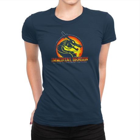 Immortal Dragon - Kamehameha Tees - Womens Premium T-Shirts RIPT Apparel Small / Midnight Navy